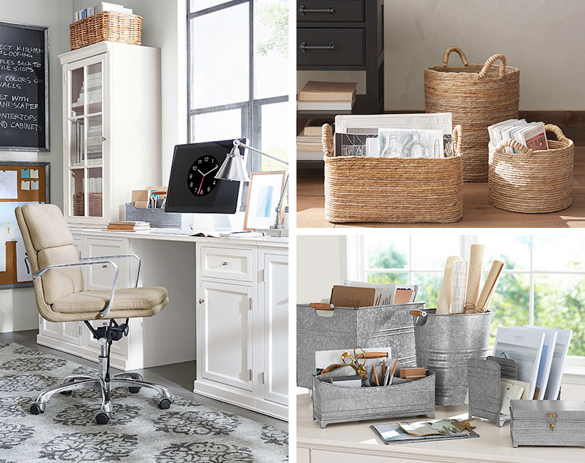Quick Tips Organized Home Office Pottery Barn