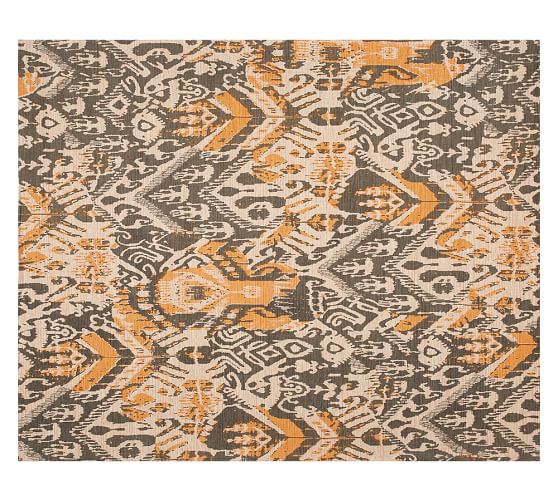 Ikat Printed Natural Fiber Rug Gray Pottery Barn