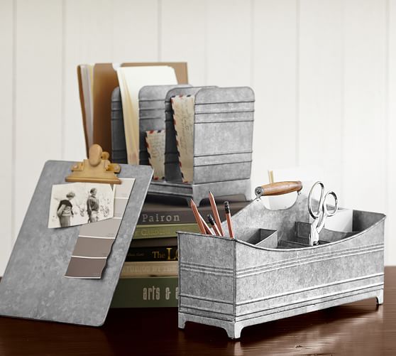 Galvanized Desk Accessories Pottery Barn