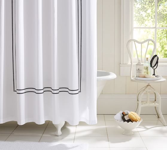 Pearl Embroidered Shower Curtain Pottery Barn