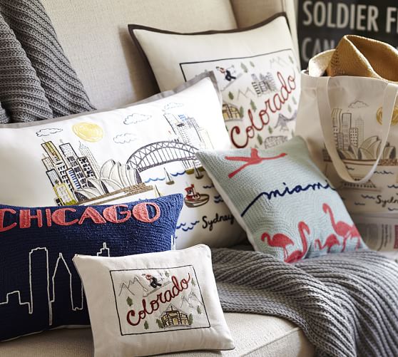 Colorado Embroidered Pillow Cover Pottery Barn