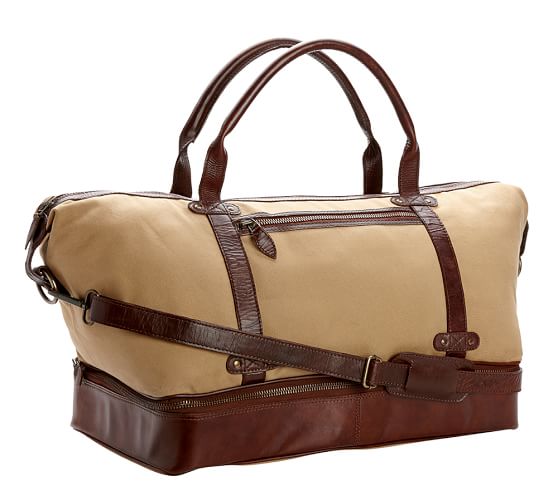 Saddle Leather & Canvas Weekender Bag | Pottery Barn
