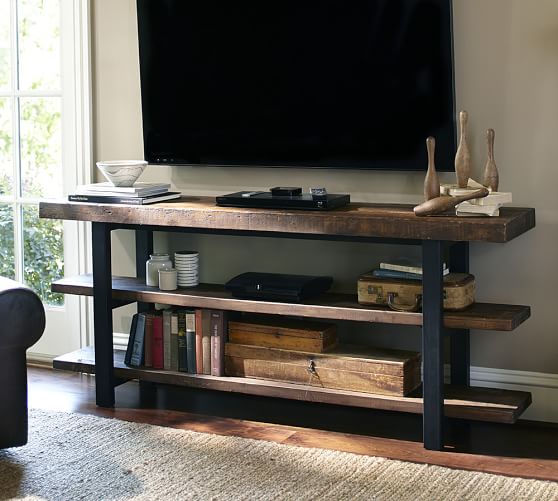 Griffin Reclaimed Wood Media Console Pottery Barn
