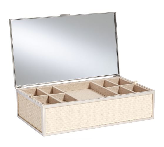 Silver Rattan Jewelry Boxes Pottery Barn