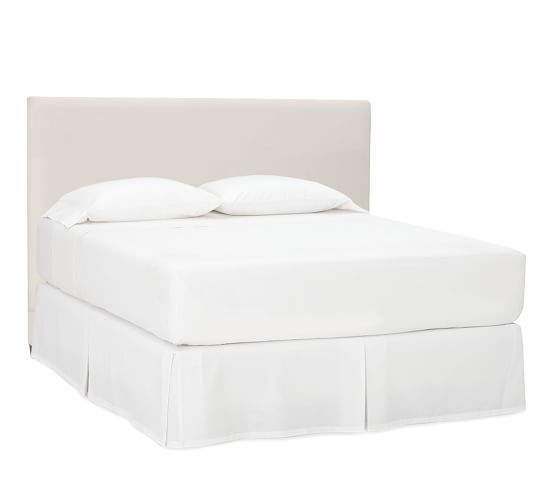 Raleigh Upholstered Square Low Bed & Headboard Pottery Barn