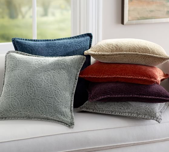 Chenille Jacquard Pillow Cover Pottery Barn