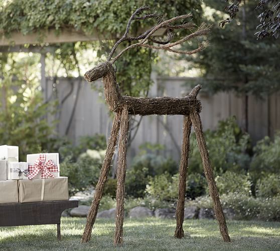 outdoor lit led twig deer pottery barn outdoor lit led twig deer pottery barn