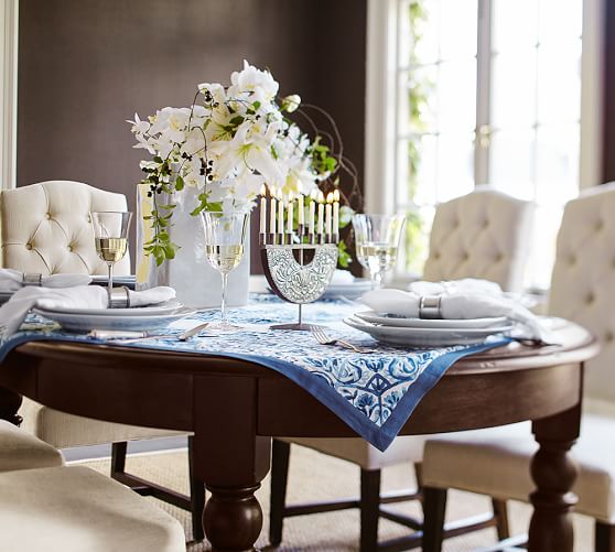 Rebekkah Linen Table Throw Pottery Barn
