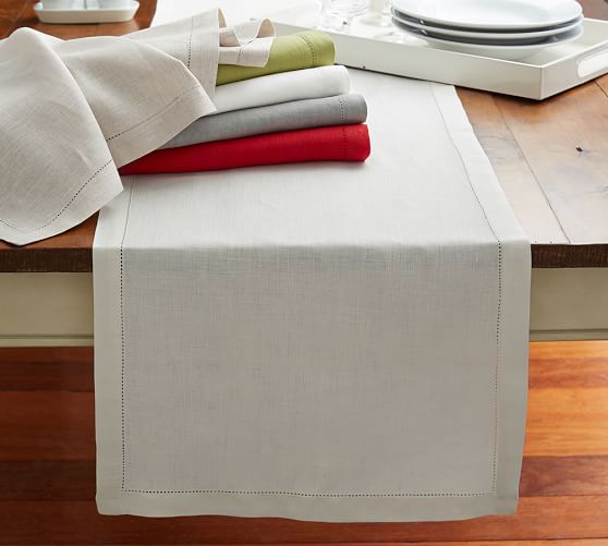 PB Classic Linen Table Runner Pottery Barn