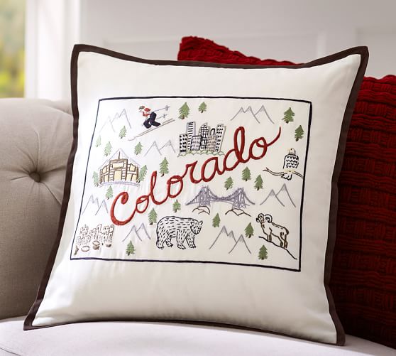 Colorado Embroidered Pillow Cover Pottery Barn