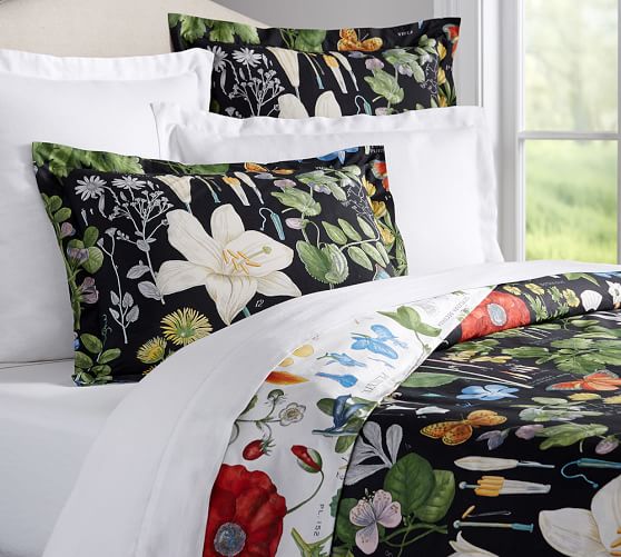Poppy Botanical Reversible Duvet Cover & Sham Pottery Barn