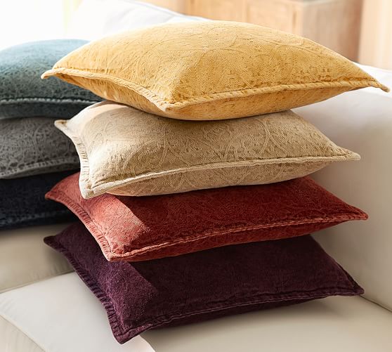 Chenille Jacquard Pillow Cover Pottery Barn