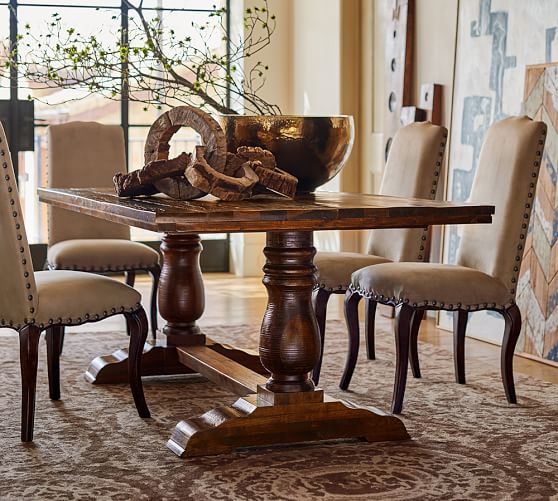 Bowry Reclaimed Wood Fixed Dining Table Pottery Barn