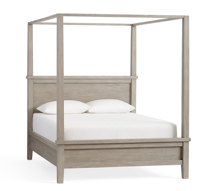 Farmhouse Canopy Bed, Queen, Gray Wash 