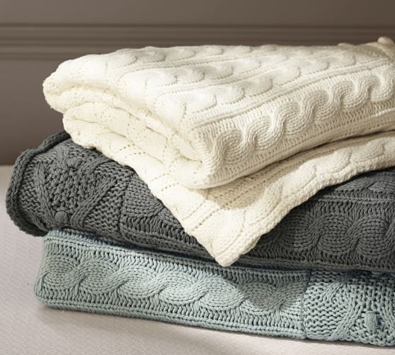 Cable Knit Throw Pottery Barn