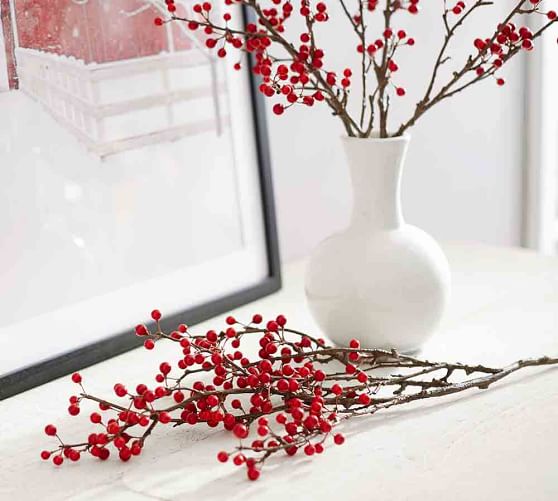 Faux Red Berry Branch Pottery Barn
