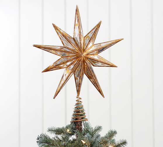 gold mirrored star tree topper pottery barn gold mirrored star tree topper pottery barn