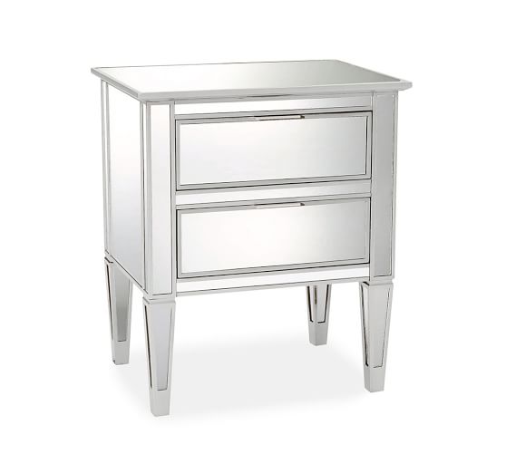 Park Mirrored 2Drawer Bedside Table Pottery Barn