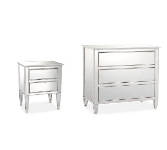 Park Mirrored Dresser & Bedside Tables Set Pottery Barn