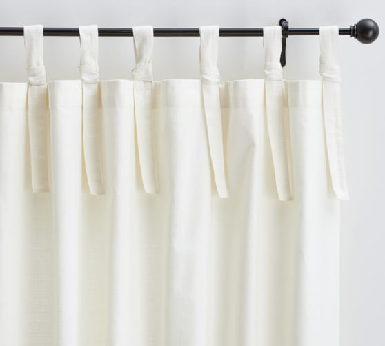 Textured Cotton TieTop Drape Pottery Barn