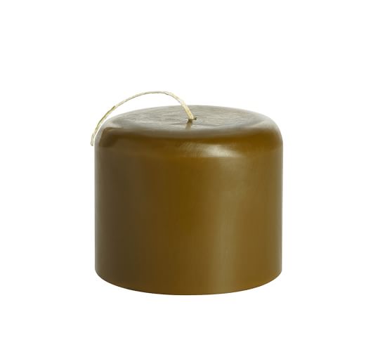 Long Wick Candle Olive Green Pottery Barn