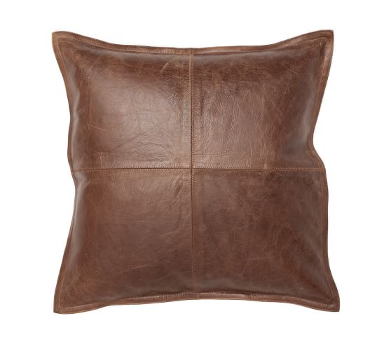 Pieced Leather Pillow Cover Pottery Barn
