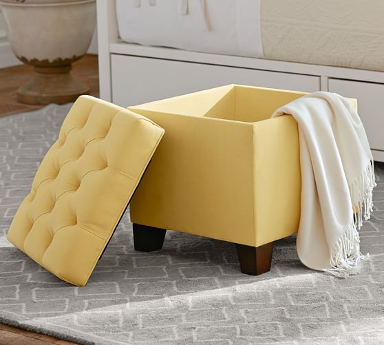 Lorraine Tufted Storage Cube Pottery Barn