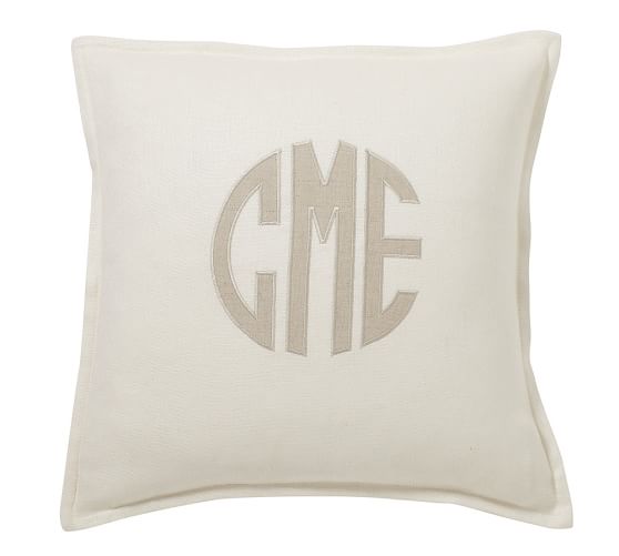 Monogram Applique Pillow Cover Pottery Barn