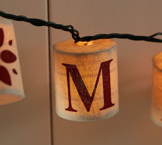 Burlap Merry & Bright String Lights Pottery Barn