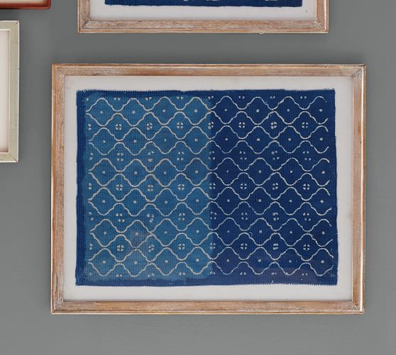 Framed Blue Textile Art Pottery Barn