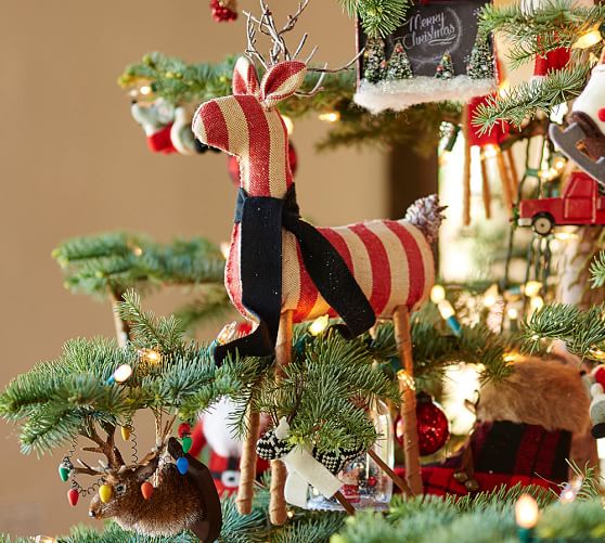 Fabric Reindeer Ornaments Pottery Barn