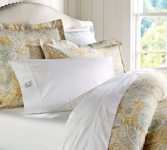 Celeste Damask Duvet Cover & Sham Gold Pottery Barn