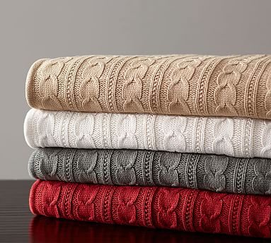 Cozy Cable Knit Throw | Pottery Barn