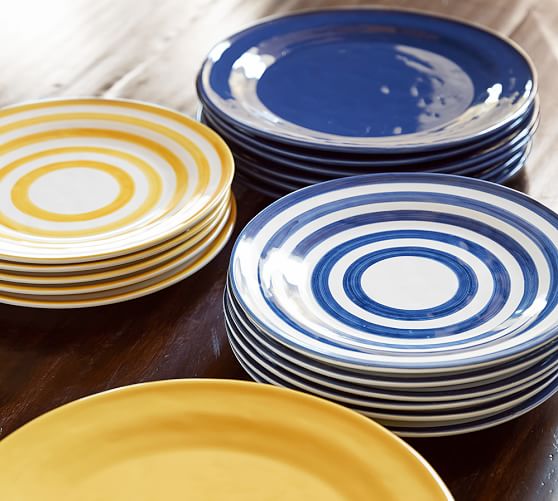 Reese Stripe Salad Plate, Set of 4 Pottery Barn