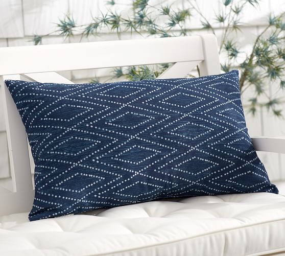 Lycian Ikat Indoor/Outdoor Lumbar Pillow Pottery Barn