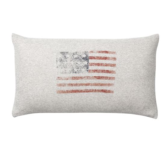 Sweatshirt Flag Lumbar Pillow Cover Pottery Barn