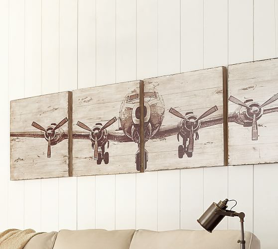 Planked Airplane Panels Set Pottery Barn