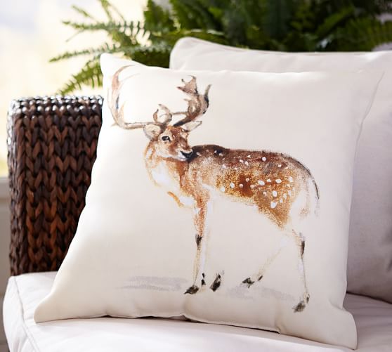 Painted Deer Indoor/Outdoor Pillow Pottery Barn