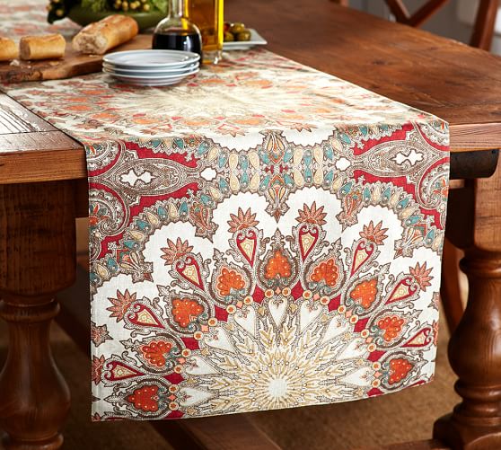 Valencia Paisley Table Runner Pottery Barn