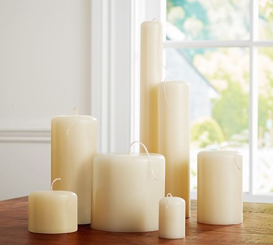 Long Wick Candle Ivory Pottery Barn