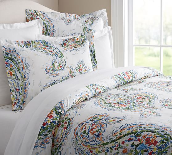 Parker Paisley Organic Duvet Cover & Sham Pottery Barn