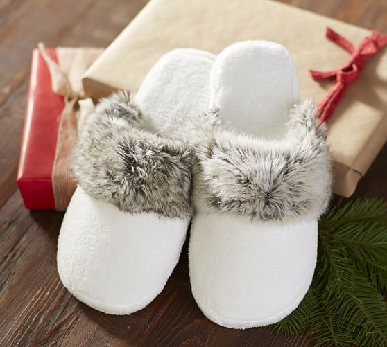 Faux Fur Slippers Pottery Barn
