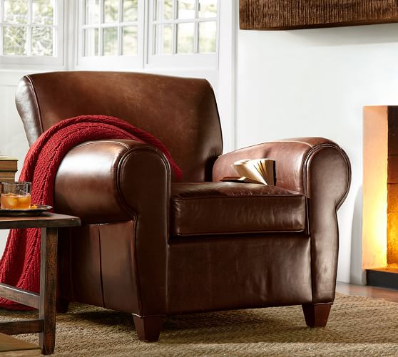 Manhattan Leather Armchair Pottery Barn
