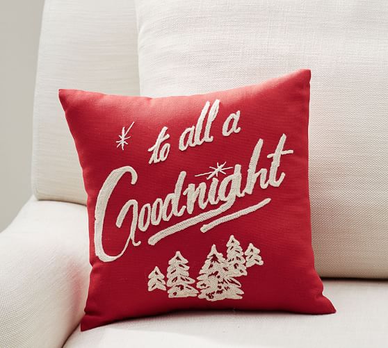"To All A Goodnight" Pillow Pottery Barn