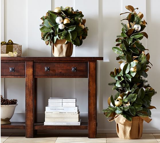outdoor ornament magnolia topiaries gold silver outdoor ornament magnolia topiaries gold silver
