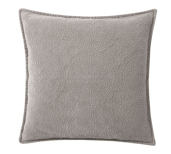 Caitilin Velvet Medallion Quilted Pillow Cover Pottery Barn