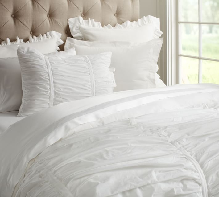 Duvet Covers Full Size The Duvets Hadley Ruched Duvet Cover Sham Pottery Barn