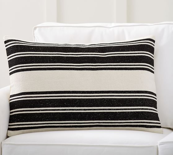 Awning Stripe Dhurrie Lumbar Pillow Cover Pottery Barn