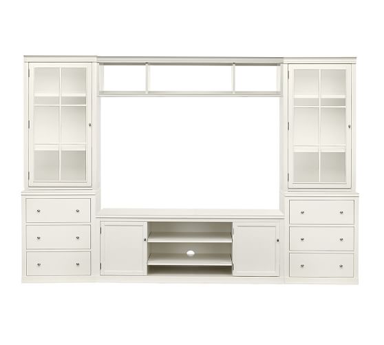 Logan Media Suite with Glass Towers & Bridge Pottery Barn