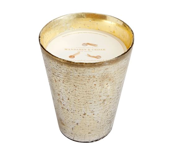 Rough Cast Glass Scented Candle Pot Pottery Barn